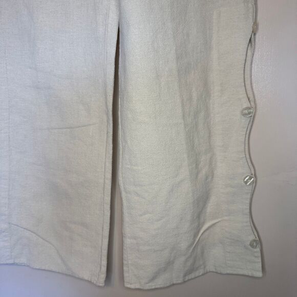 SOFT SURROUNDINGS womens size medium M 100% cotton gauzy button leg casual pants - Picture 5 of 8